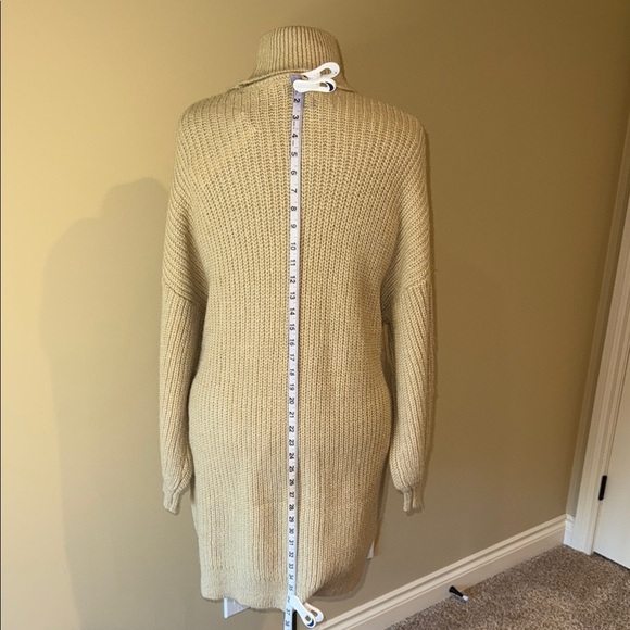 Noisy May Sweater Dress Turtleneck Tan Cable Knit Design Warm Cozy Women's Sz XL - Picture 6 of 13